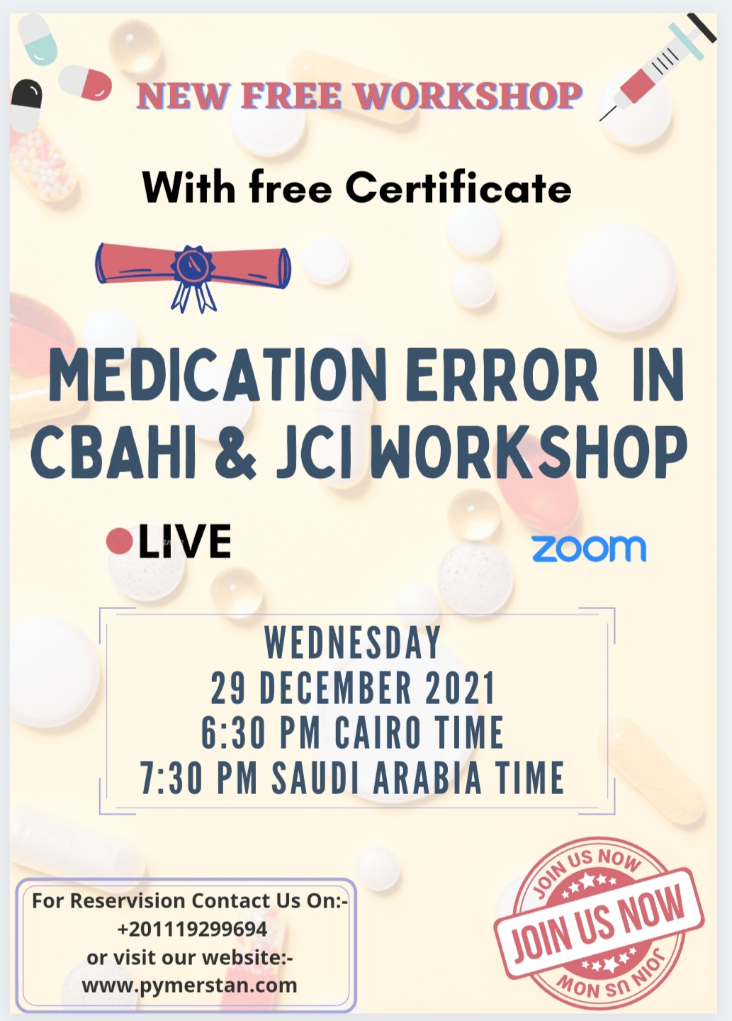 Medication Error in CBAHI &JCI Workshop 